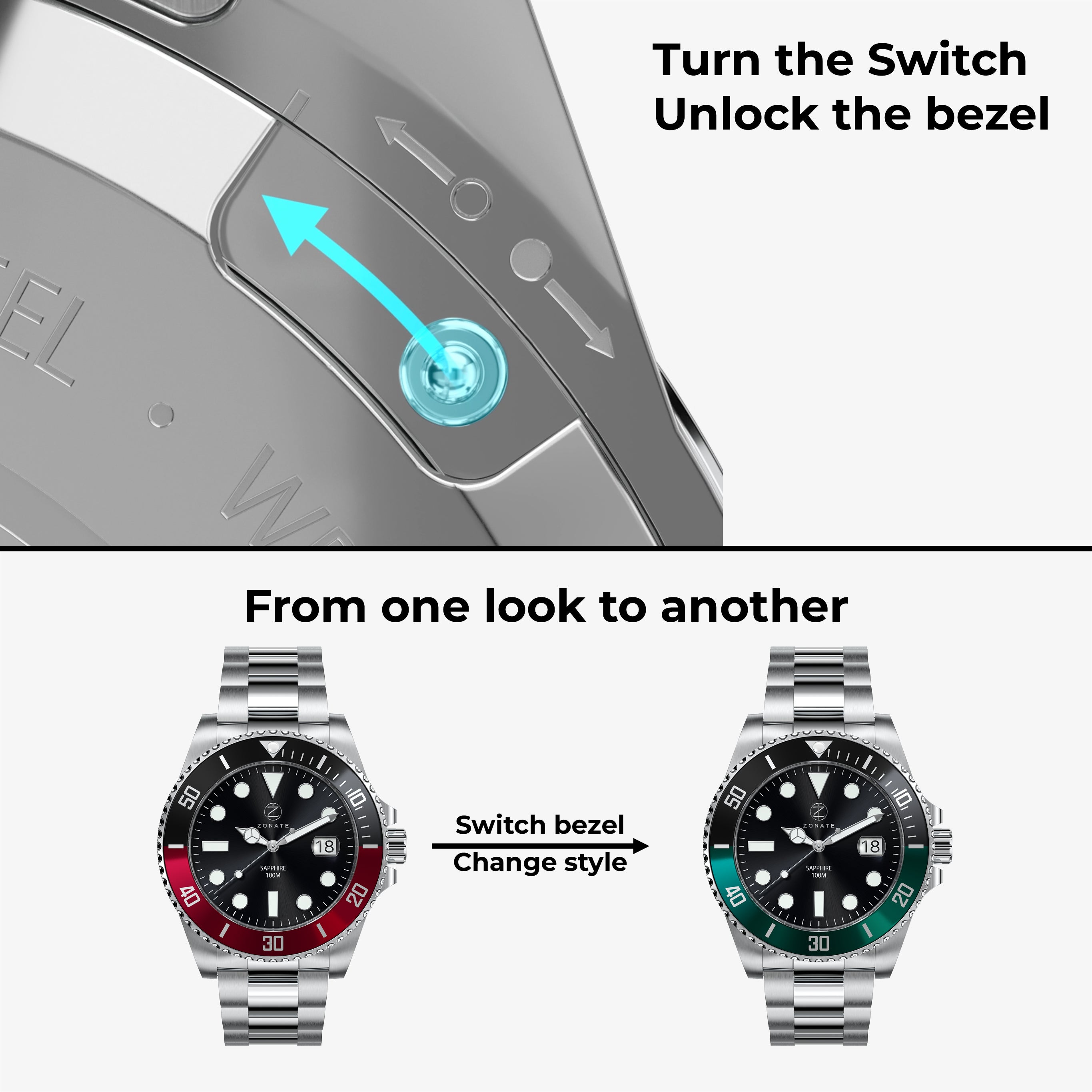 Pivot Black - Black & Red Bezel