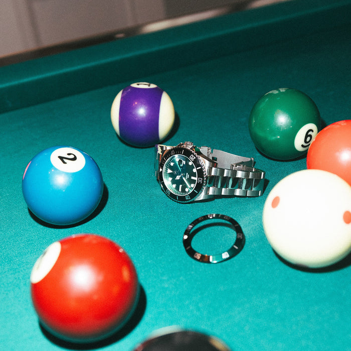 Pivot watch worn with a tailored office outfit