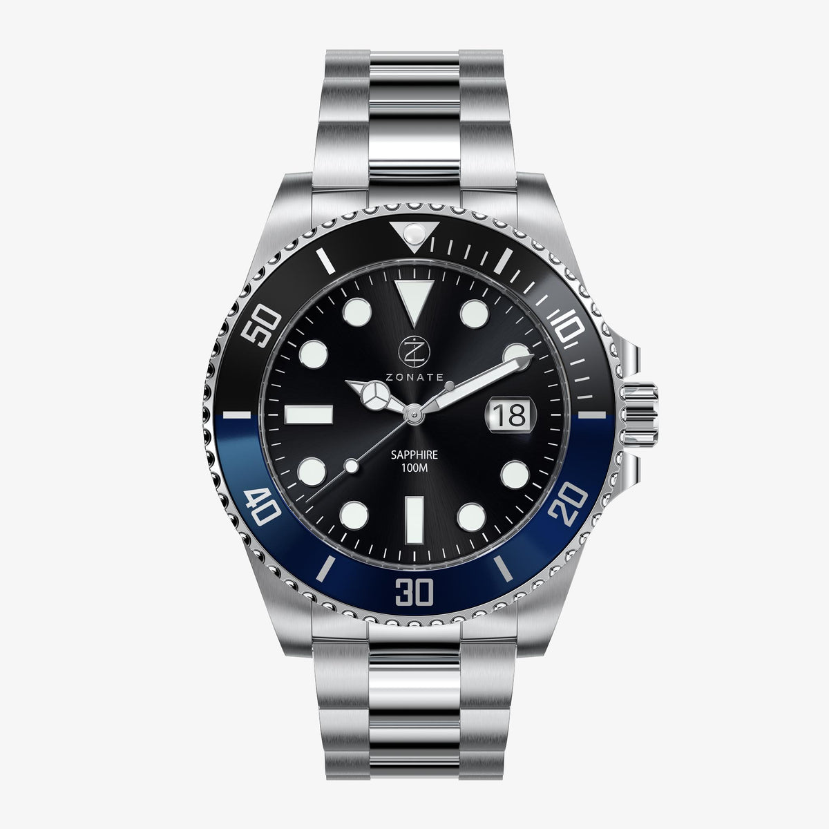 Pivot Black - Black & Blue Bezel