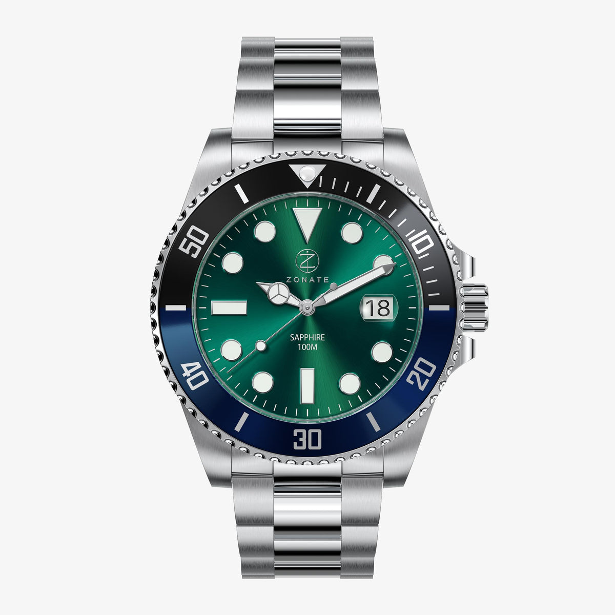 Pivot Green - Black & Blue Bezel