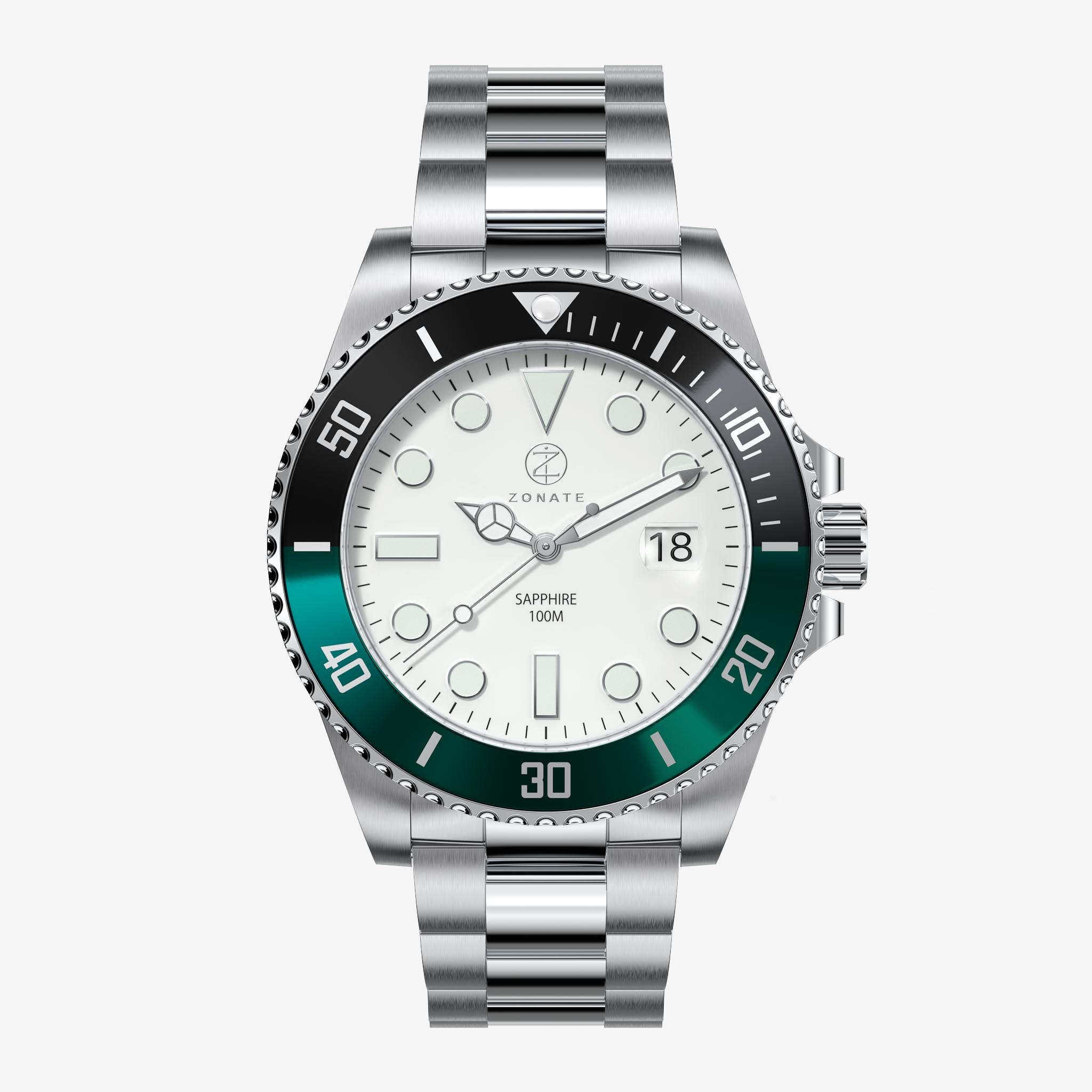 White / Black & Green