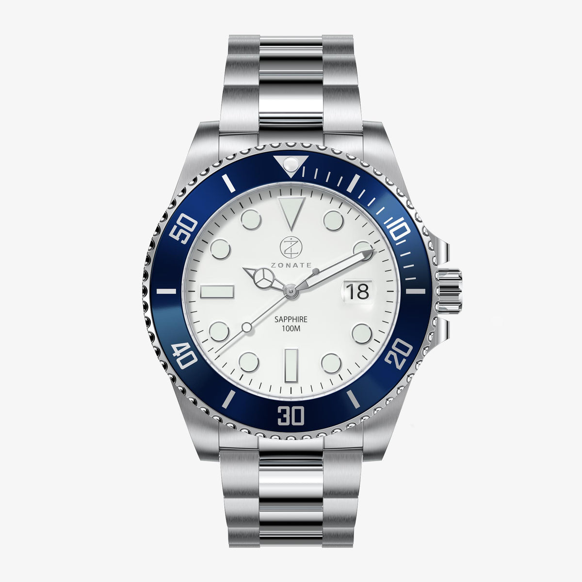 Pivot White - Blue Bezel