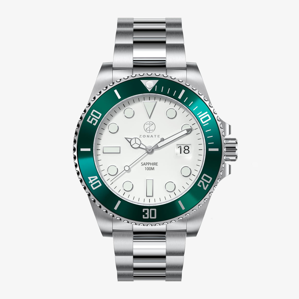 Pivot White - Green Bezel