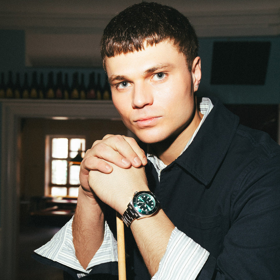 Pivot watch styled for a casual weekend look